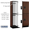 Salsbury Industries 2 Tier Designer Locker, 54"Wx76"Hx18"D, 6 Door, Mahogany 18-22368MAH